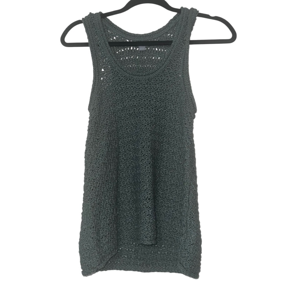Aerie Boho Green Knit Crochet Tank Top